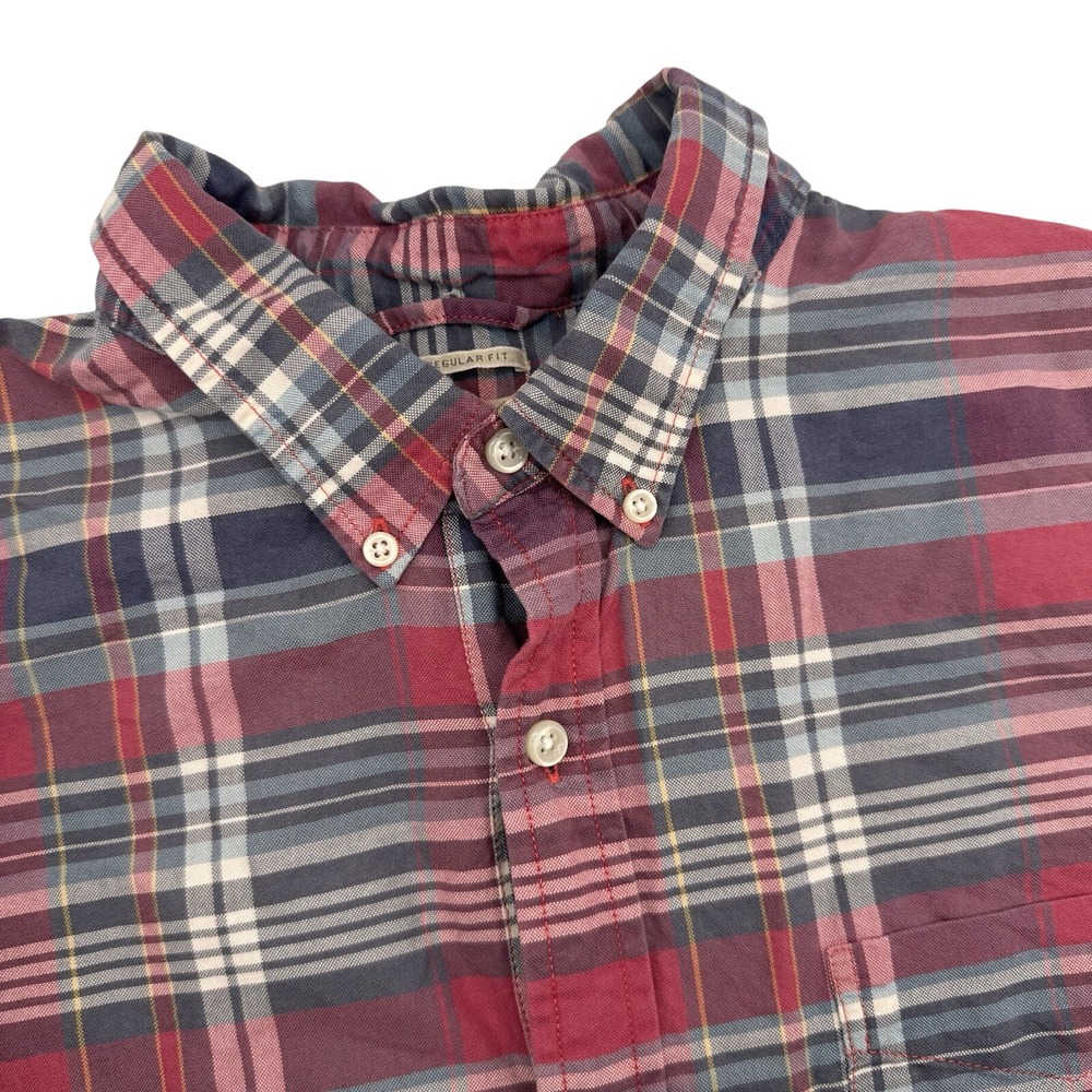 Denim & Supply Ralph Lauren Button Down XL Red Plaid Short Sleeve Regular Fit